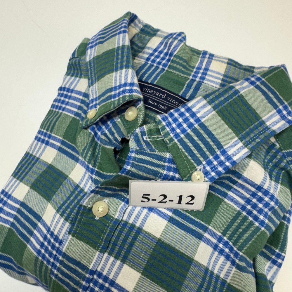 Vineyard Vines Shirt Mens Medium Green Plaid Button Up Preppy Coastal - Picture 5 of 10